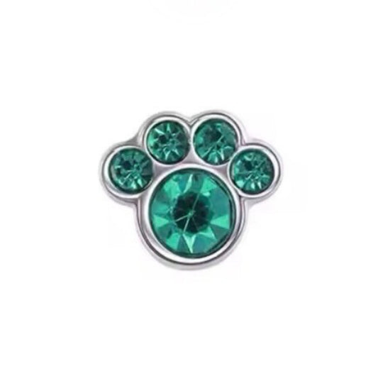 Memory Locket Charm - Paw (Emerald Green) - The Little Jewellery Company