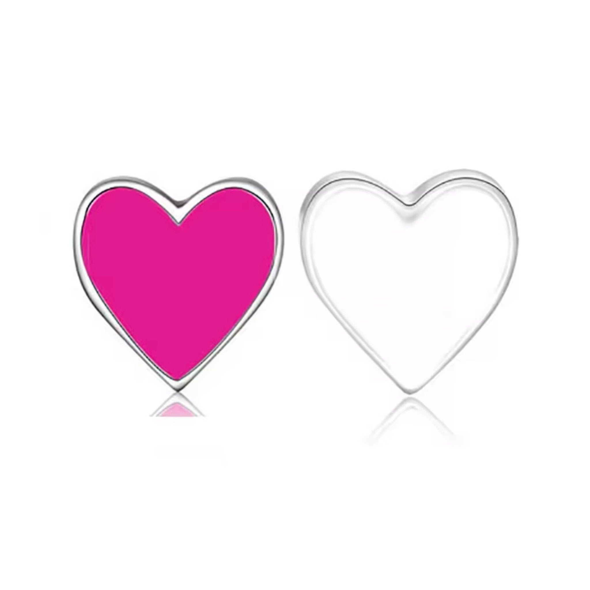 Memory Locket Charm - Pink/White Heart (Double - Sided) - The Little Jewellery Company