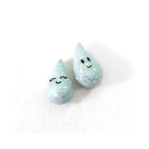 Memory Locket Charm - Raindrops (Set of 2) - The Little Jewellery Company