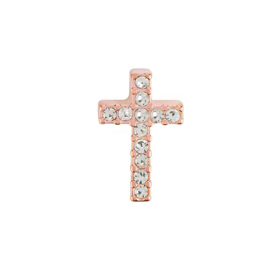 Memory Locket Charm - Rose Gold Cross - The Little Jewellery Company