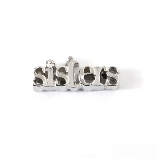 Memory Locket Charm - Sisters (With Crystal) - The Little Jewellery Company