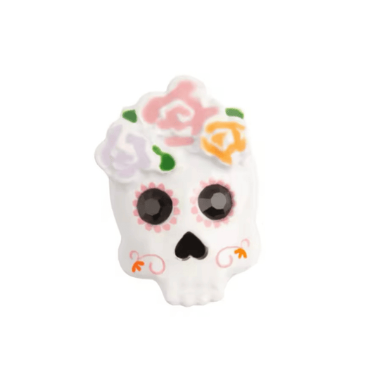 Memory Locket Charm - Sugar Skull (Pink/Orange) - The Little Jewellery Company