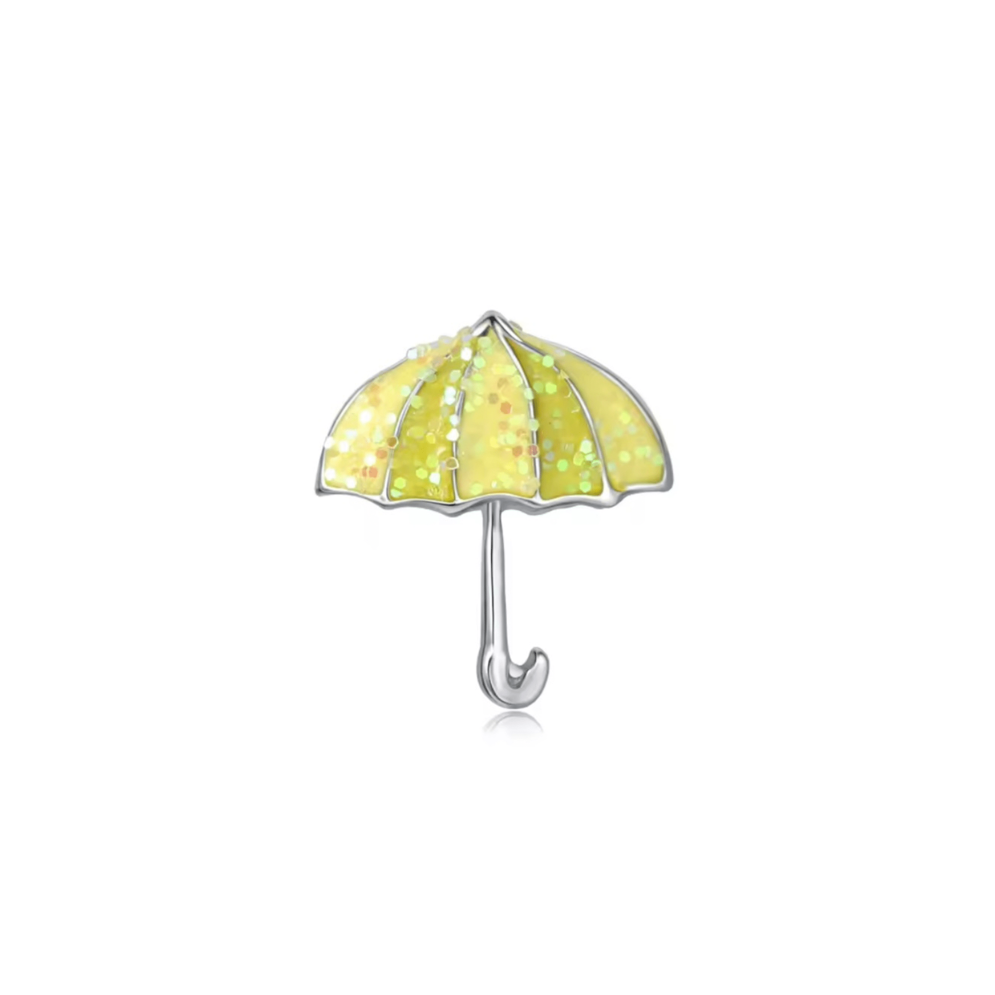 Memory Locket Charm - Umbrella (Yellow Glitter) - The Little Jewellery Company