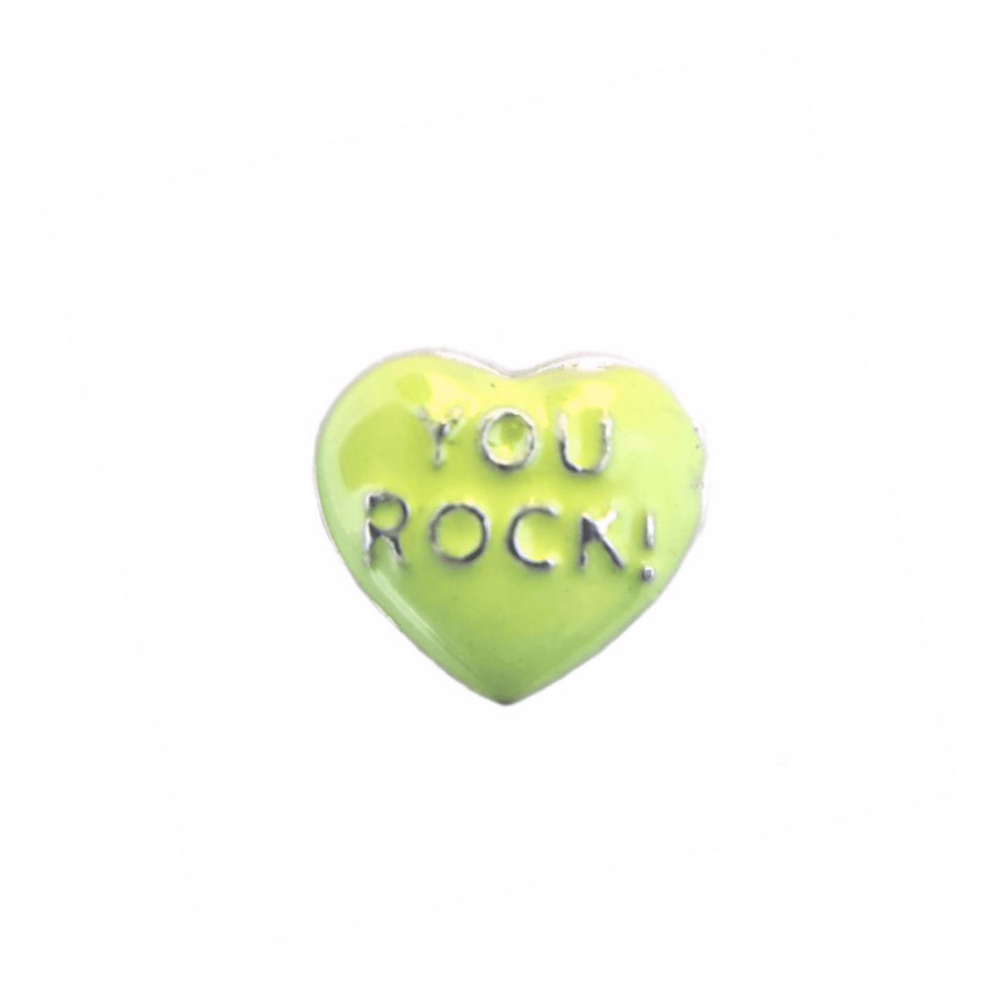 Memory Locket Charm - 'You Rock' Yellow Heart - The Little Jewellery Company