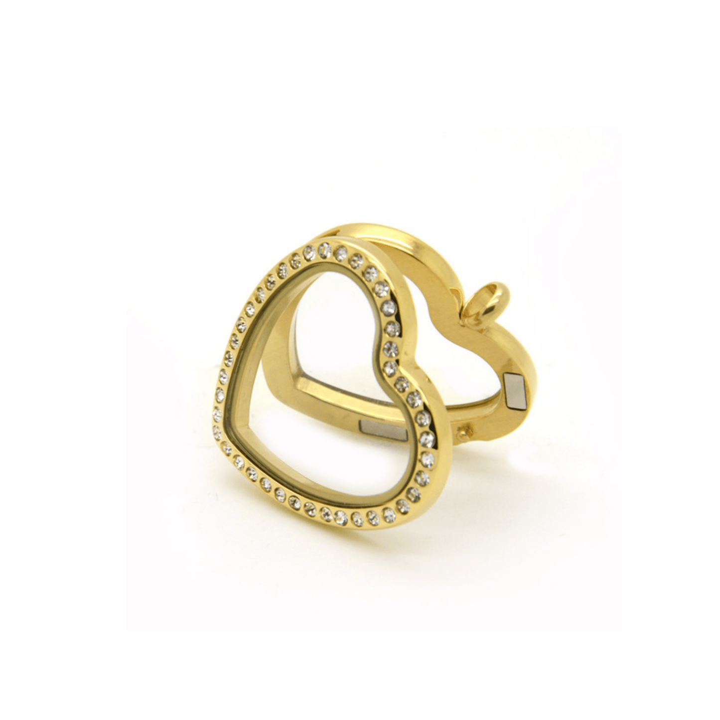 Memory Locket - Gold Crystal Heart - The Little Jewellery Company