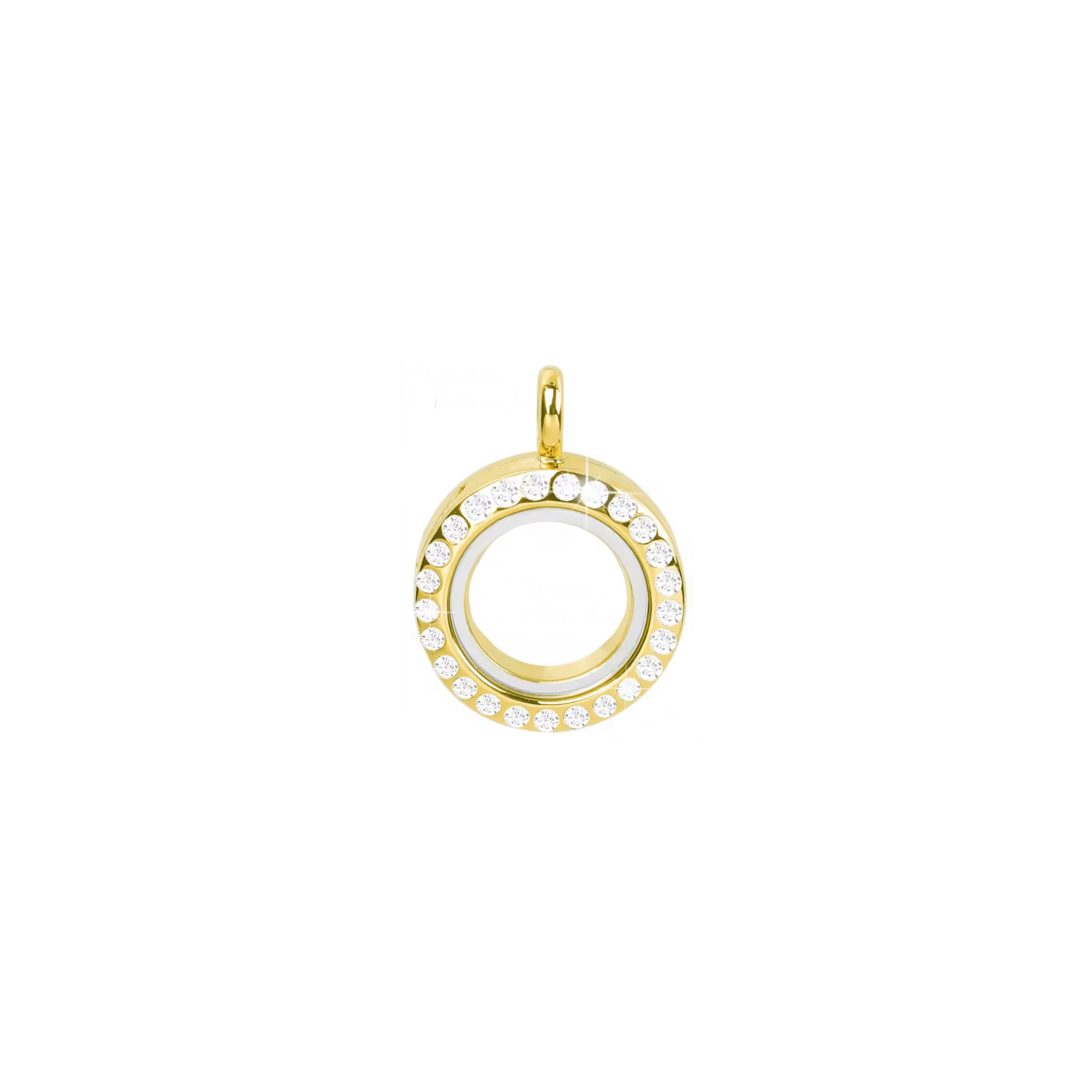 Memory Locket Gold Crystal - Small - The Little Jewellery Company