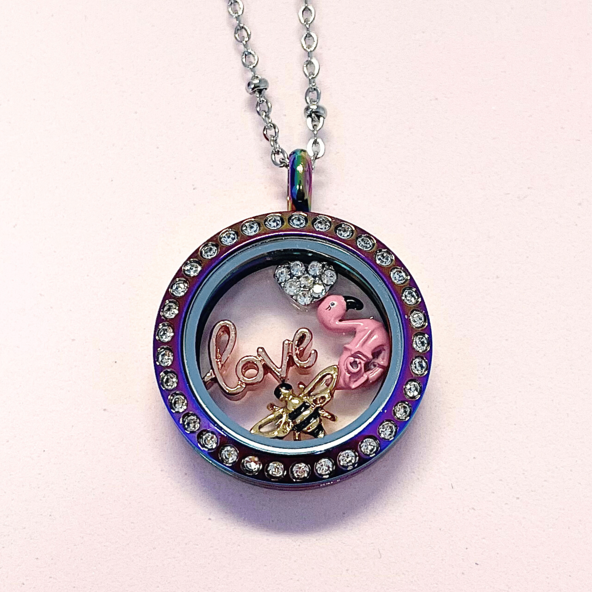 Memory Locket Rainbow Crystal - Medium - The Little Jewellery Company