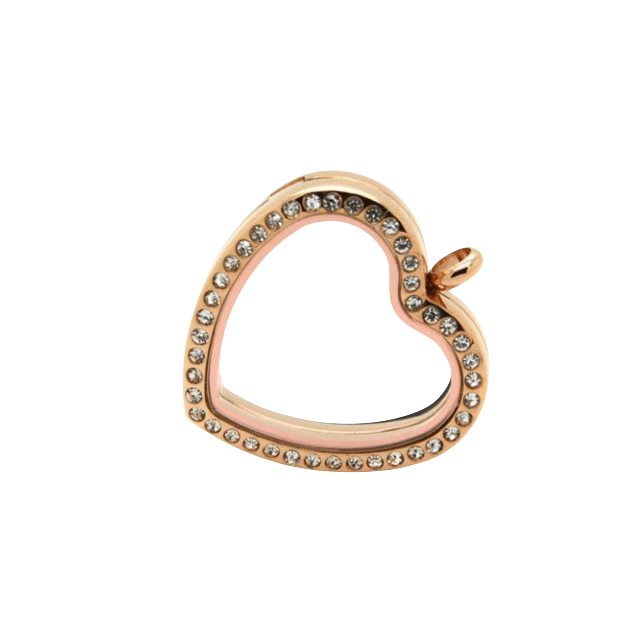 Memory Locket - Rose Gold Crystal Heart - The Little Jewellery Company