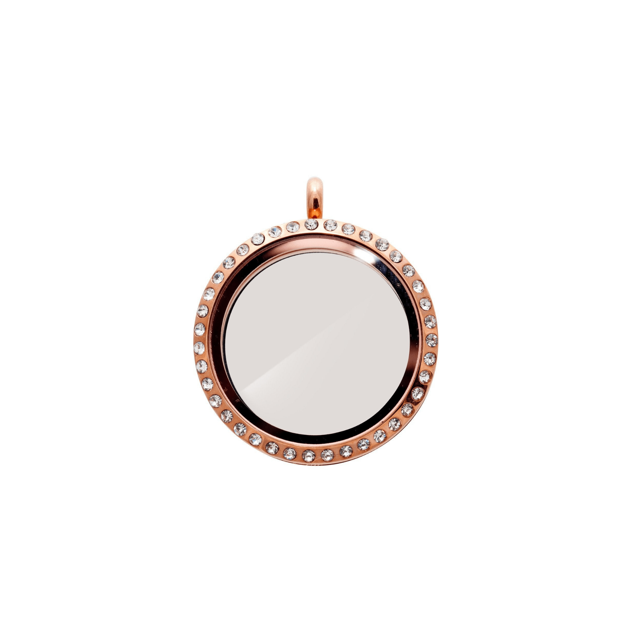 Memory Locket Rose Gold Crystal - Medium - The Little Jewellery Company