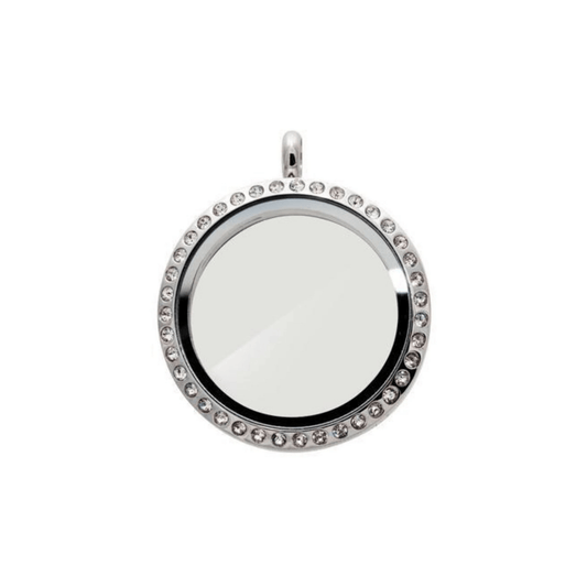 Memory Locket Silver Crystal - Large - The Little Jewellery Company