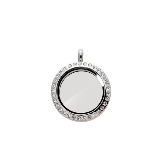 Memory Locket Silver Crystal - Medium - The Little Jewellery Company