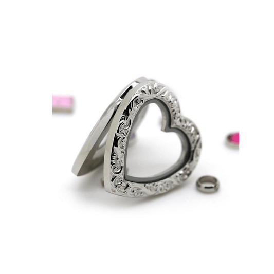 Memory Locket - Silver Filigree Heart - The Little Jewellery Company