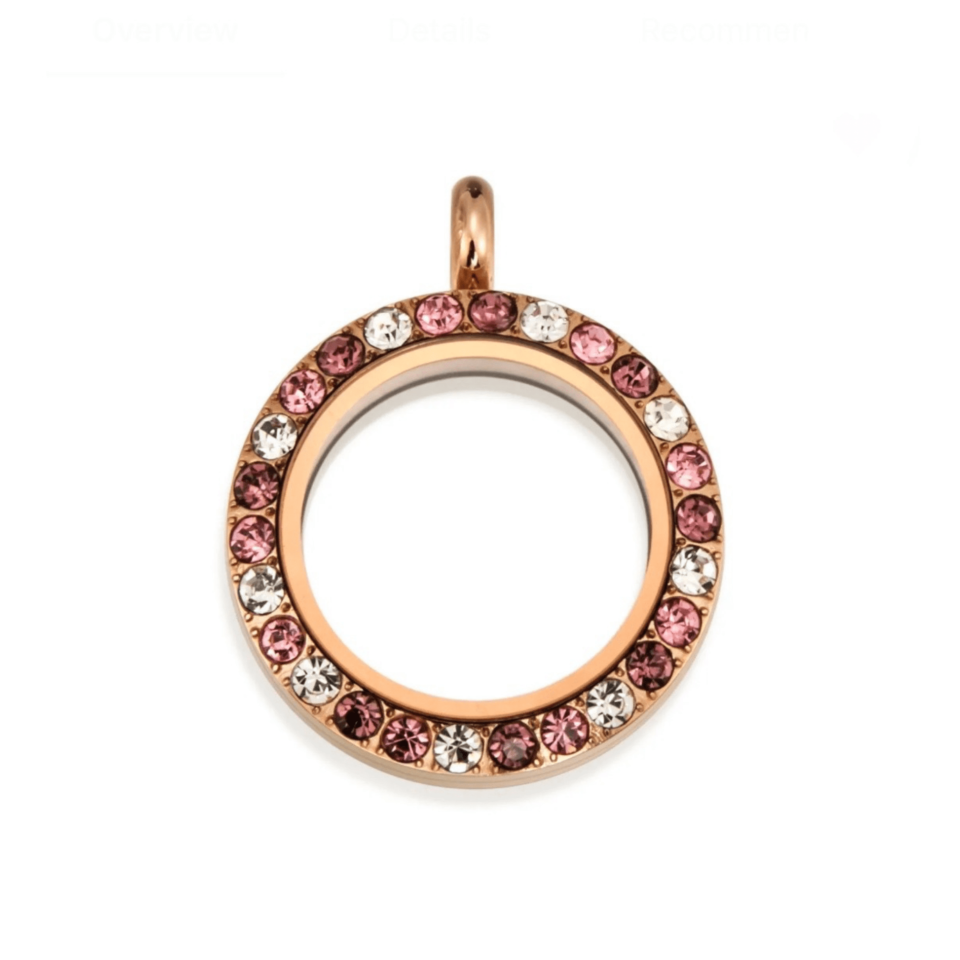 New! Memory Locket Rose Gold Multi Crystal - Medium - The Little Jewellery Company