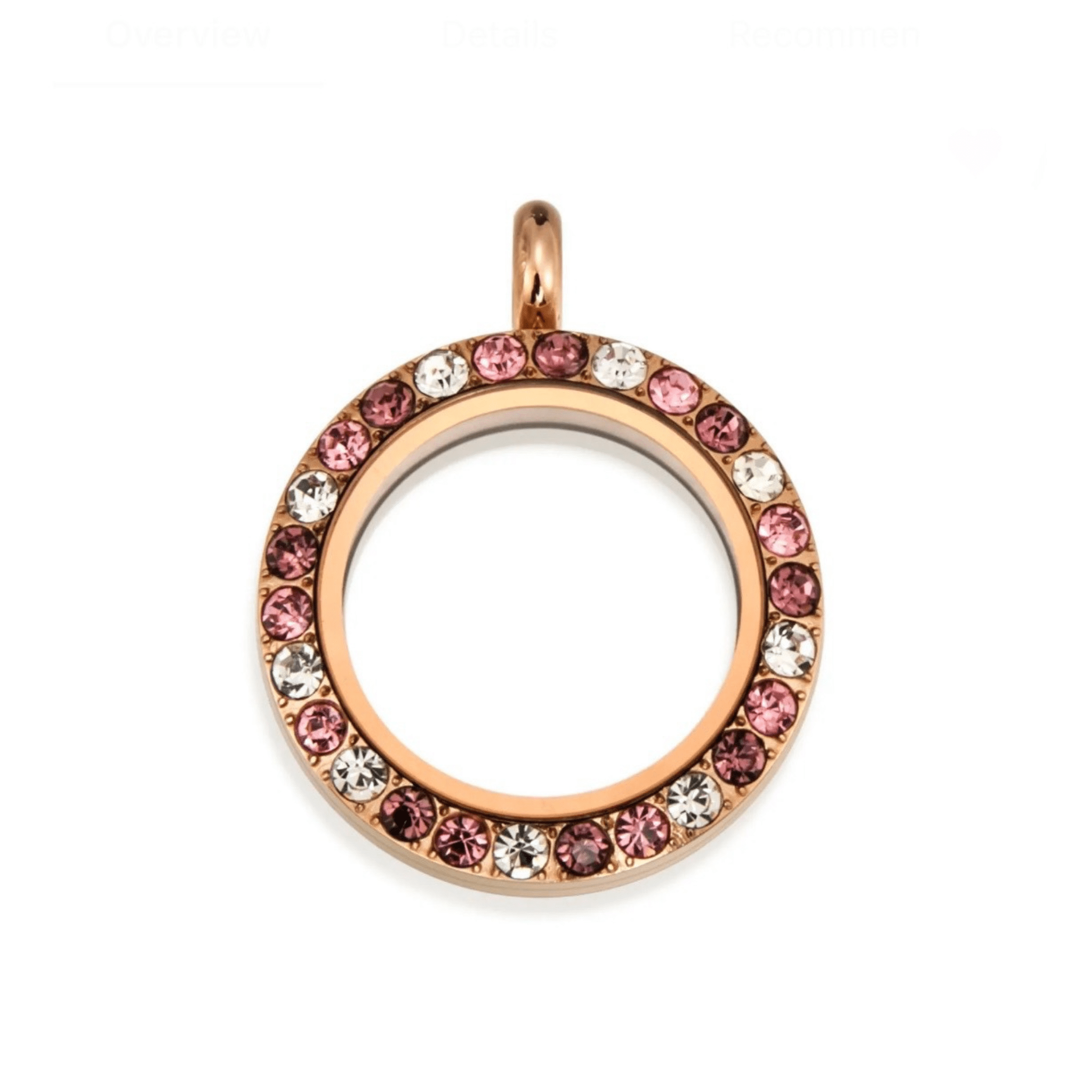 New! Memory Locket Rose Gold Multi Crystal - Medium