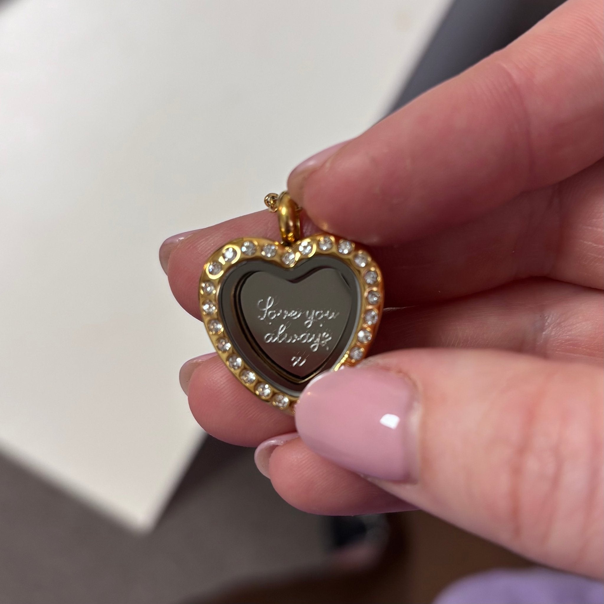 NEW! Petite Gold Heart Crystal Memory Locket - The Little Jewellery Company