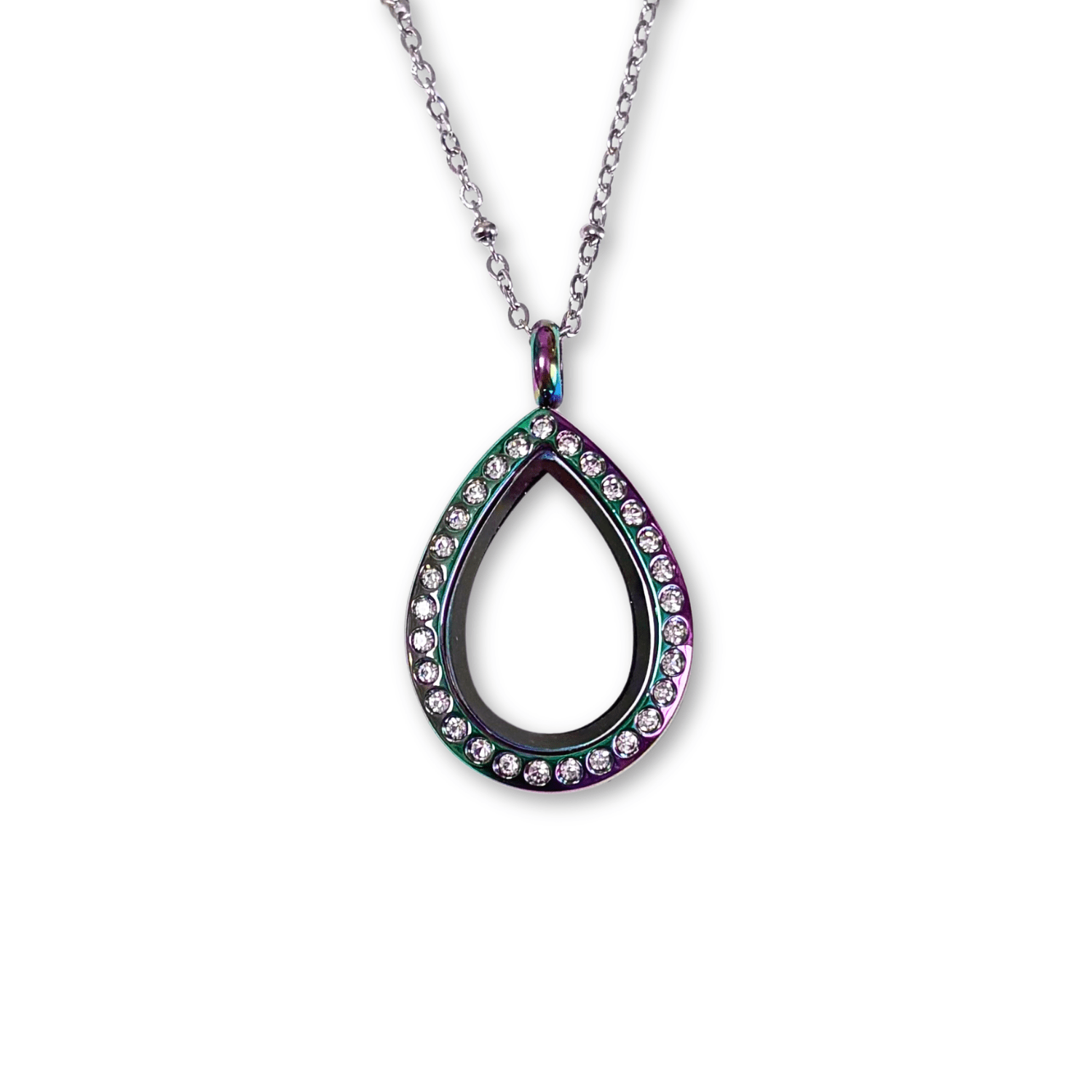 NEW! Petite Rainbow Crystal Teardrop Memory Locket - The Little Jewellery Company