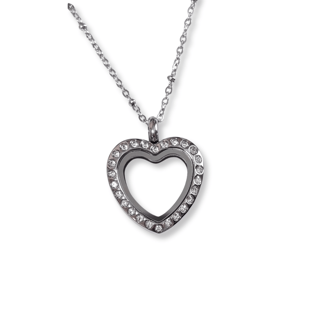 NEW! Petite Silver Heart Crystal Memory Locket - The Little Jewellery Company
