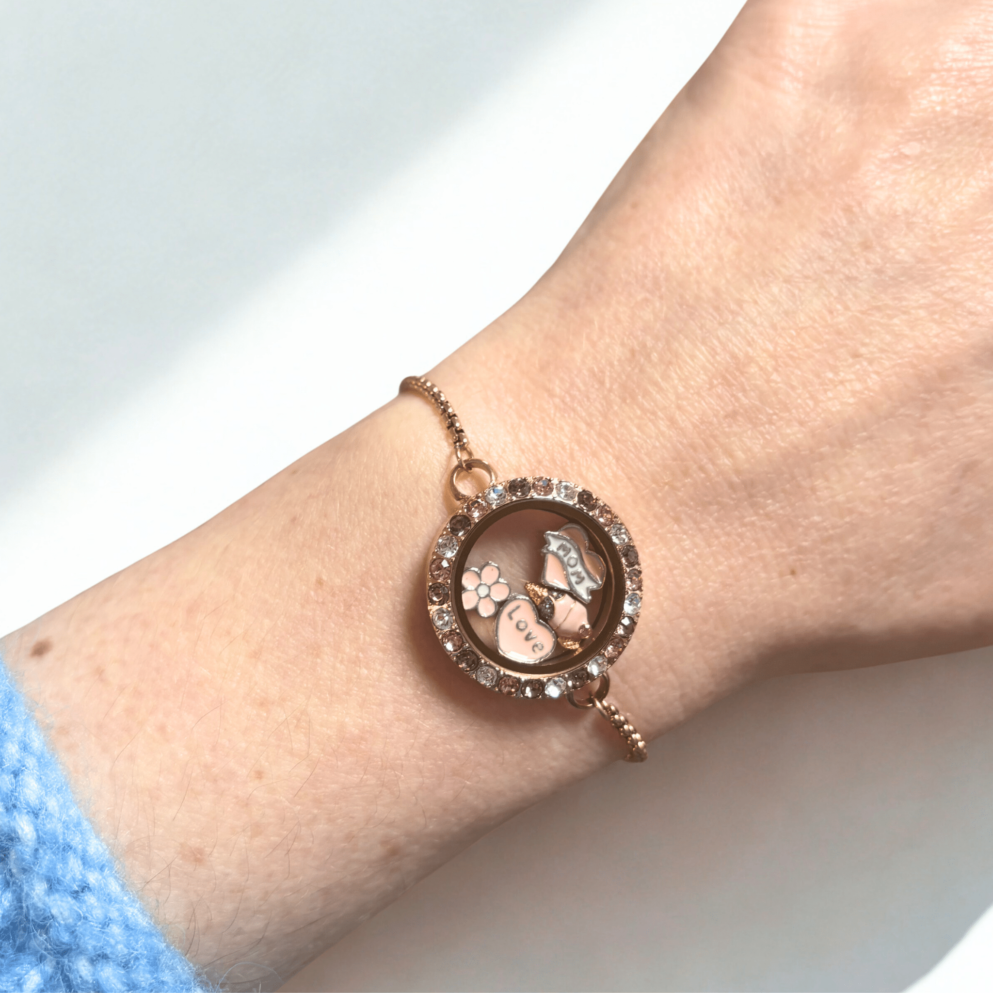 NEW! Rose Dawn Memory Locket Bracelet - Medium - The Little Jewellery Company