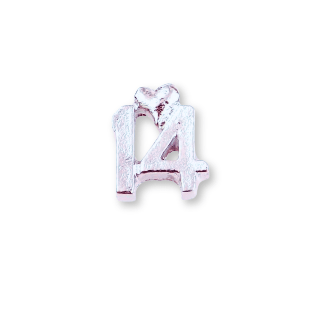 Number 14 Memory Locket Charm - The Little Jewellery Company