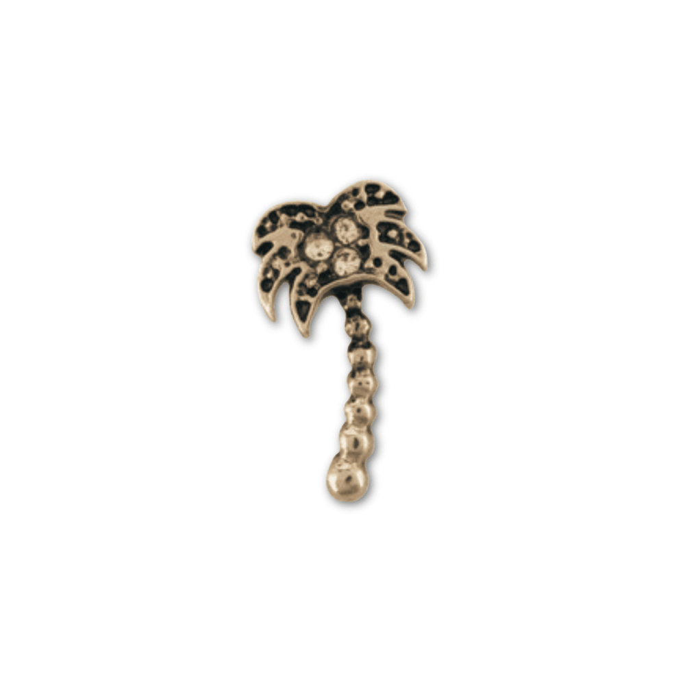 Palm Tree (Gold and Crystal) Memory Locket Charm - The Little Jewellery Company