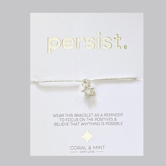 Persist - Silver Sparkly Star Charm Bracelet - The Little Jewellery Company