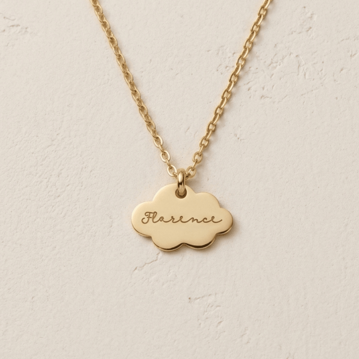 Personalised Cloud Necklace – Gold - The Little Jewellery Company