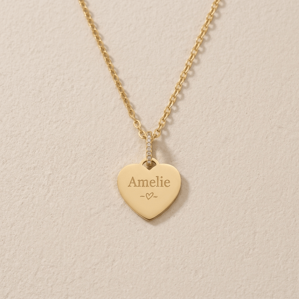 Personalised Heart Necklace - Gold - The Little Jewellery Company