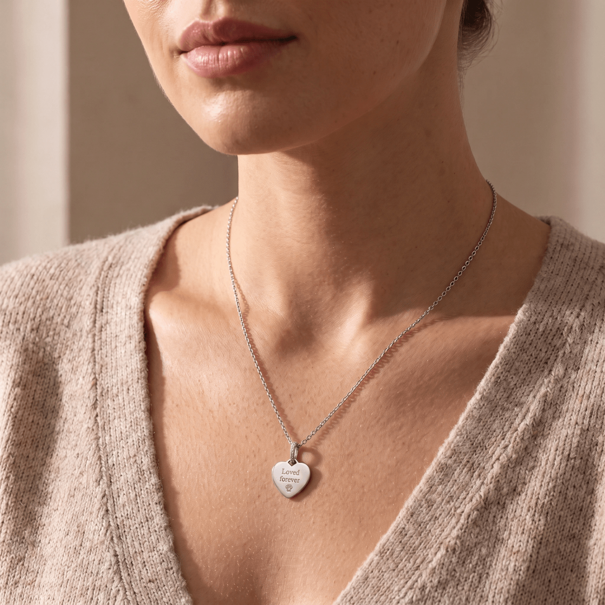 Personalised Heart Necklace - Silver - The Little Jewellery Company