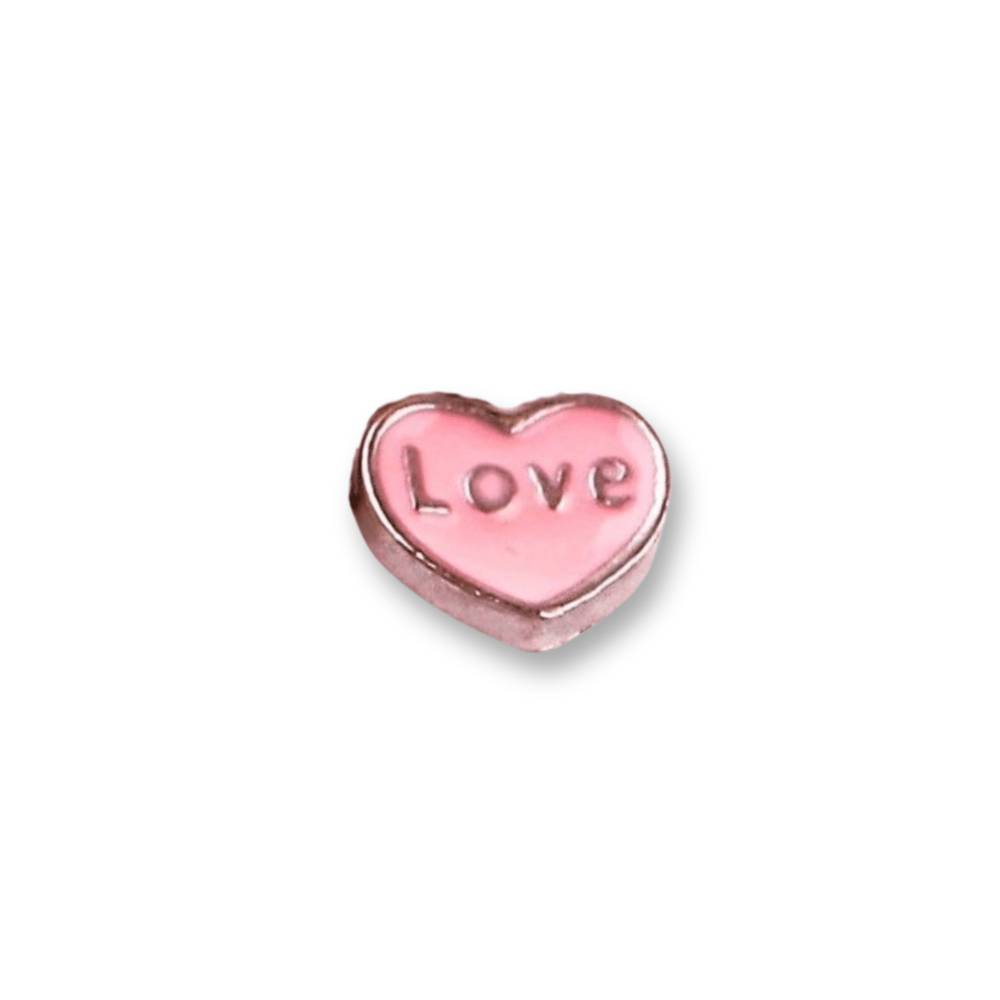 Pink Love Heart Memory Locket Charm - The Little Jewellery Company