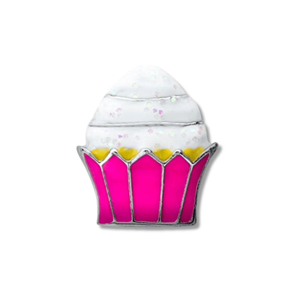 Pink Sparkle Cupcake Memory Locket Charm - The Little Jewellery Company