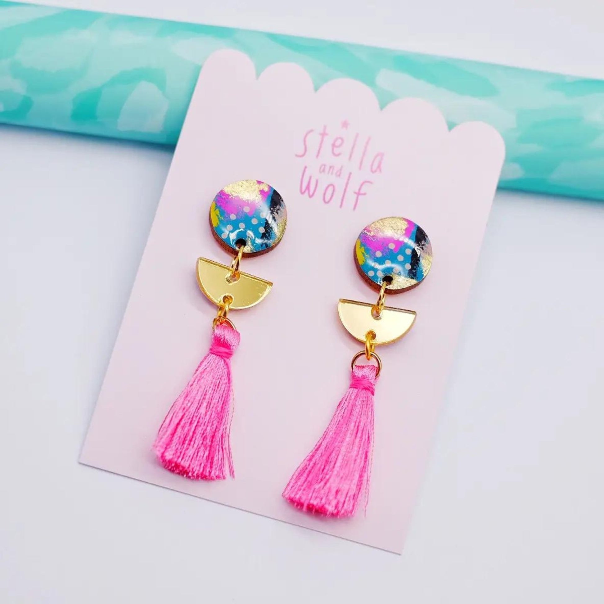 Pink Tassel Earrings - The Little Jewellery Company