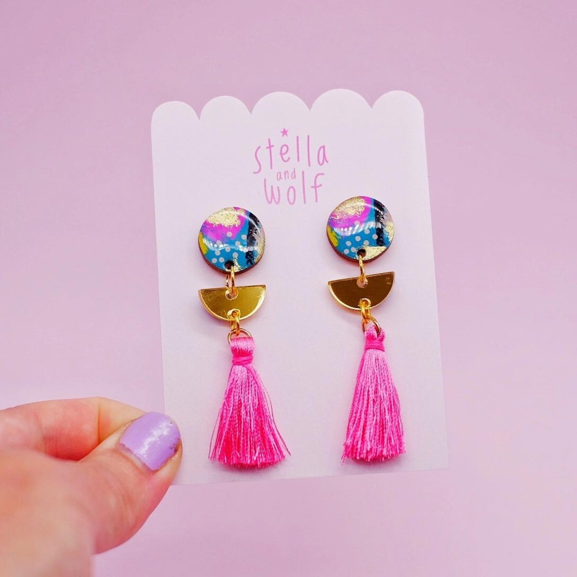 Pink Tassel Earrings - The Little Jewellery Company