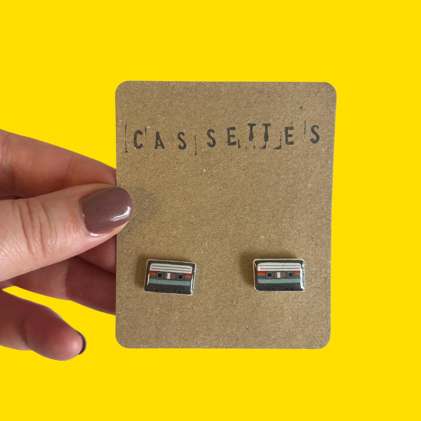 Retro Cassette Tape Studs - The Little Jewellery Company