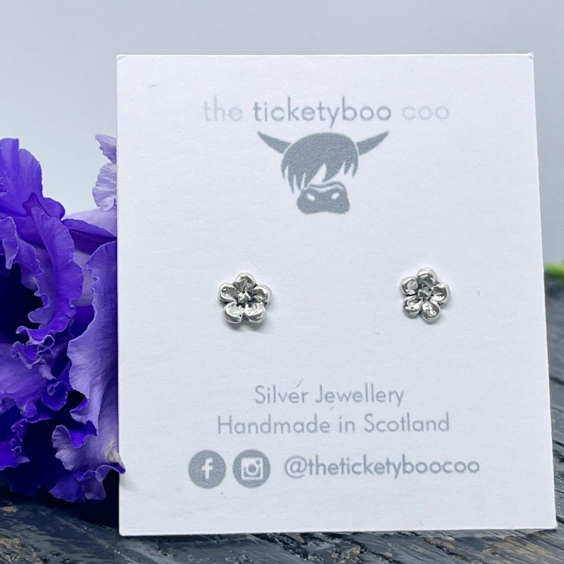 Silver Forget Me Not Earrings - The Little Jewellery Company