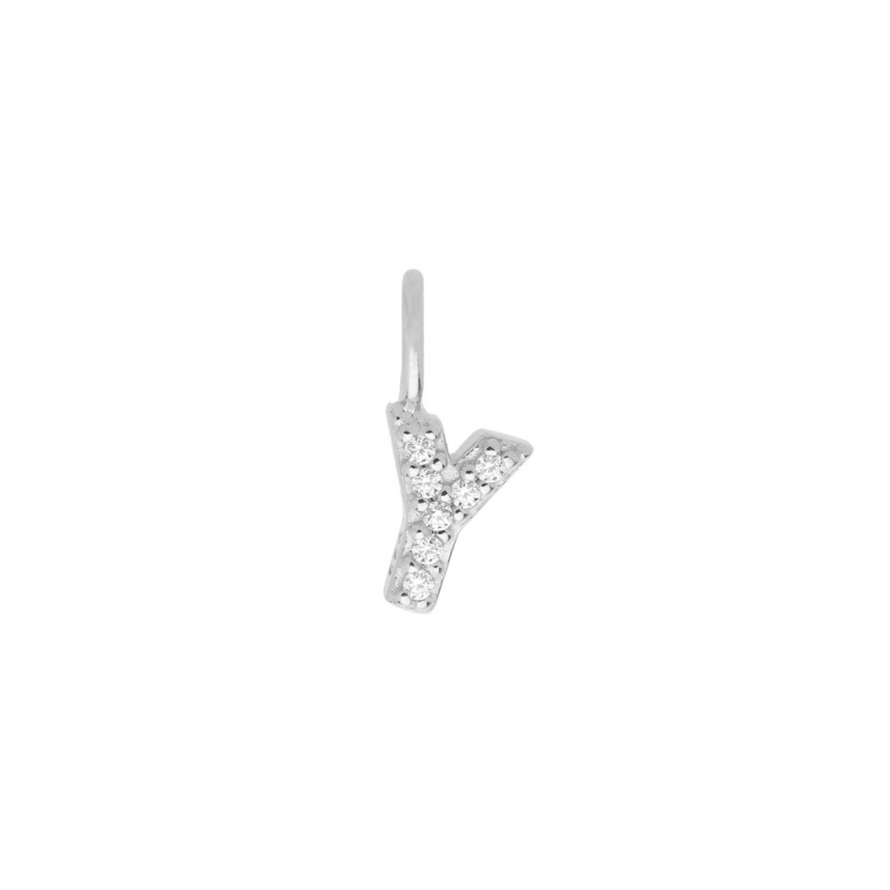 Sterling Silver Mini Crystal Initial Necklace - The Little Jewellery Company