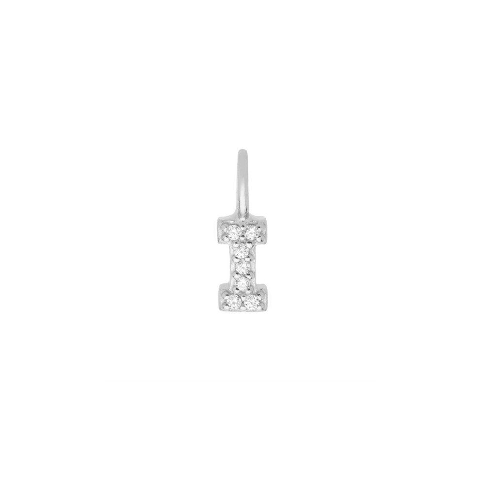 Sterling Silver Mini Crystal Initial Necklace - The Little Jewellery Company