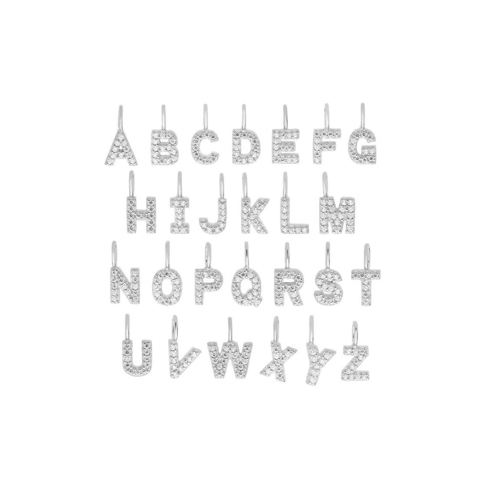 Sterling Silver Mini Crystal Initial Necklace - The Little Jewellery Company