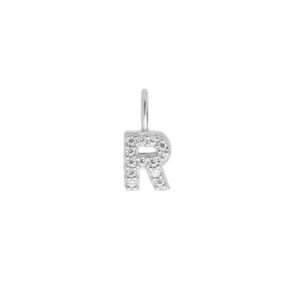 Sterling Silver Mini Crystal Initial Necklace - The Little Jewellery Company