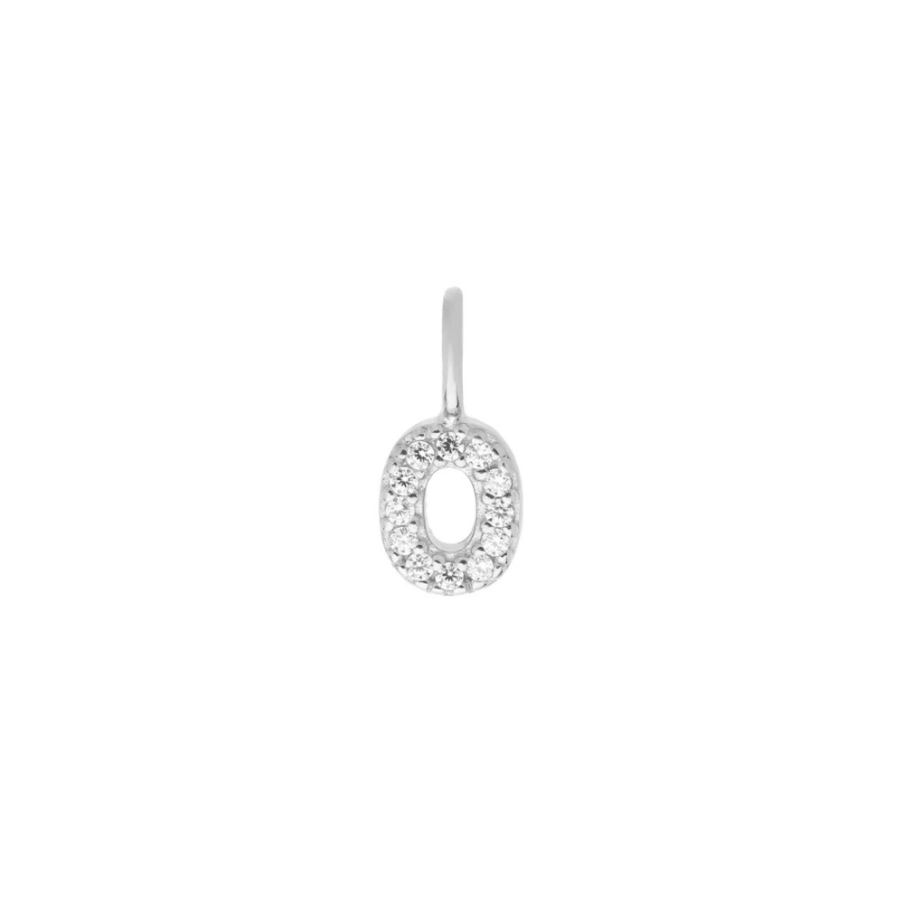 Sterling Silver Mini Crystal Initial Necklace - The Little Jewellery Company