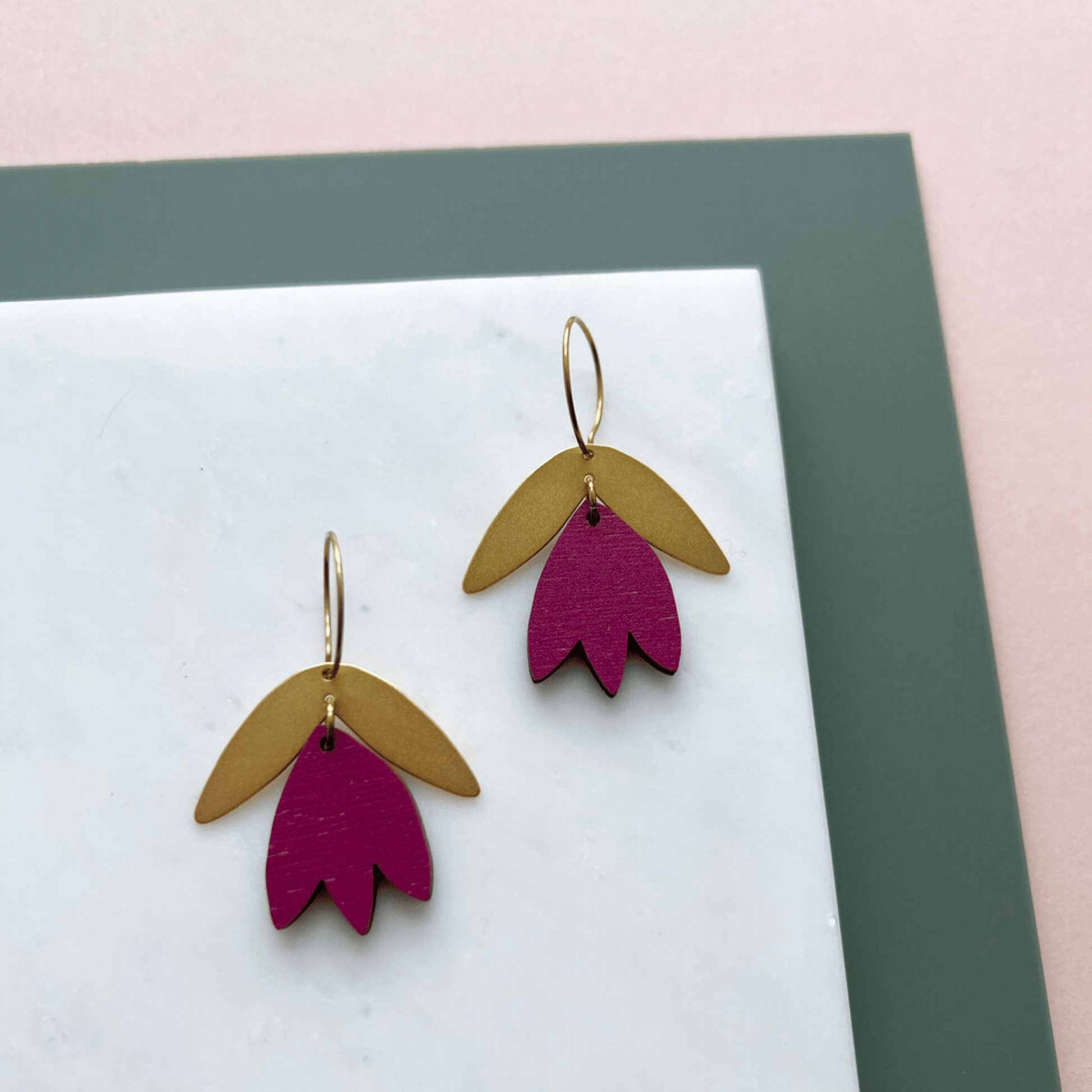 Tulip Flower Hoop Earrings - The Little Jewellery Company