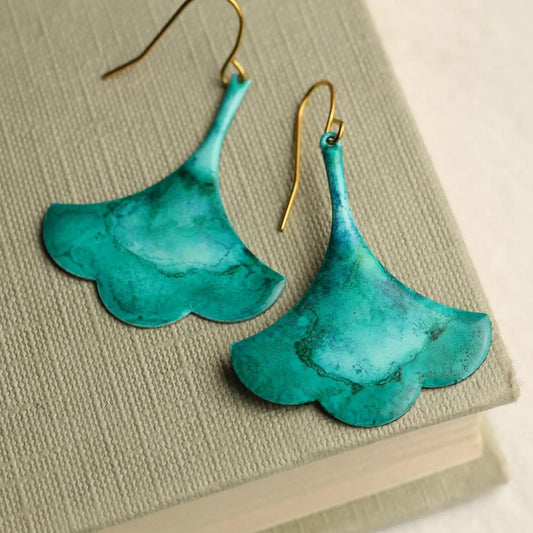 Verdigris Turquoise Drop Earrings - The Little Jewellery Company