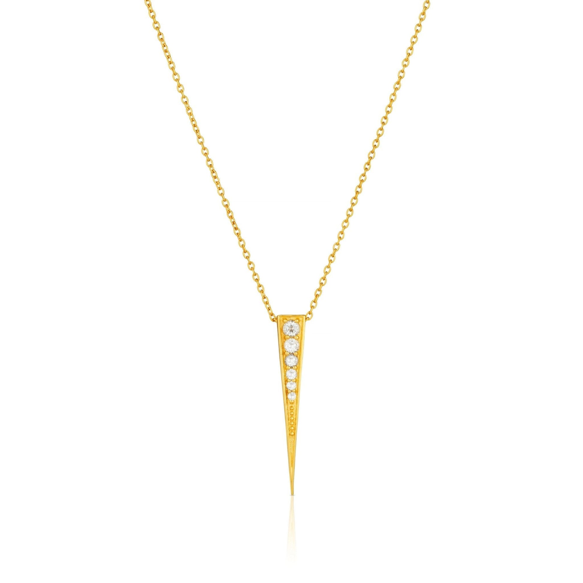 White Topaz Pave Spike Pendant - The Little Jewellery Company