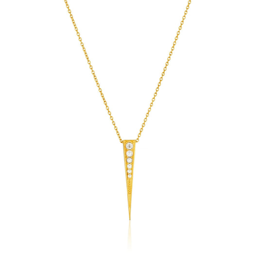 White Topaz Pave Spike Pendant - The Little Jewellery Company