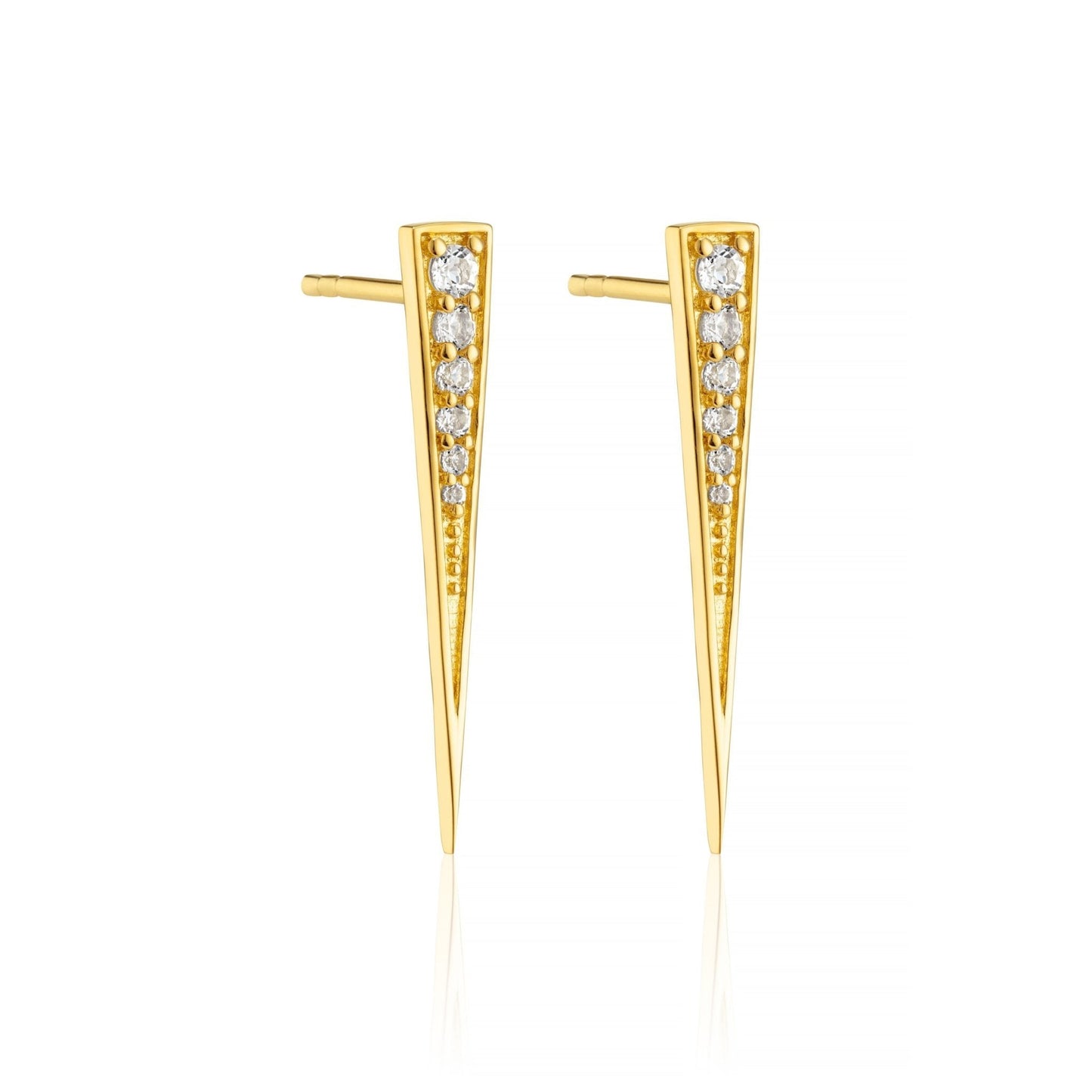 White Topaz Pave Spike Stud Earrings - The Little Jewellery Company