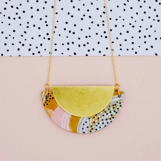 Abstract Painted Bib Necklace - The Little Jewellery Company