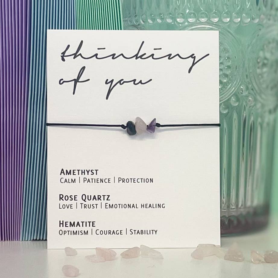 Adjustable Crystal Bracelet - Thinking of You - The Little Jewellery Company