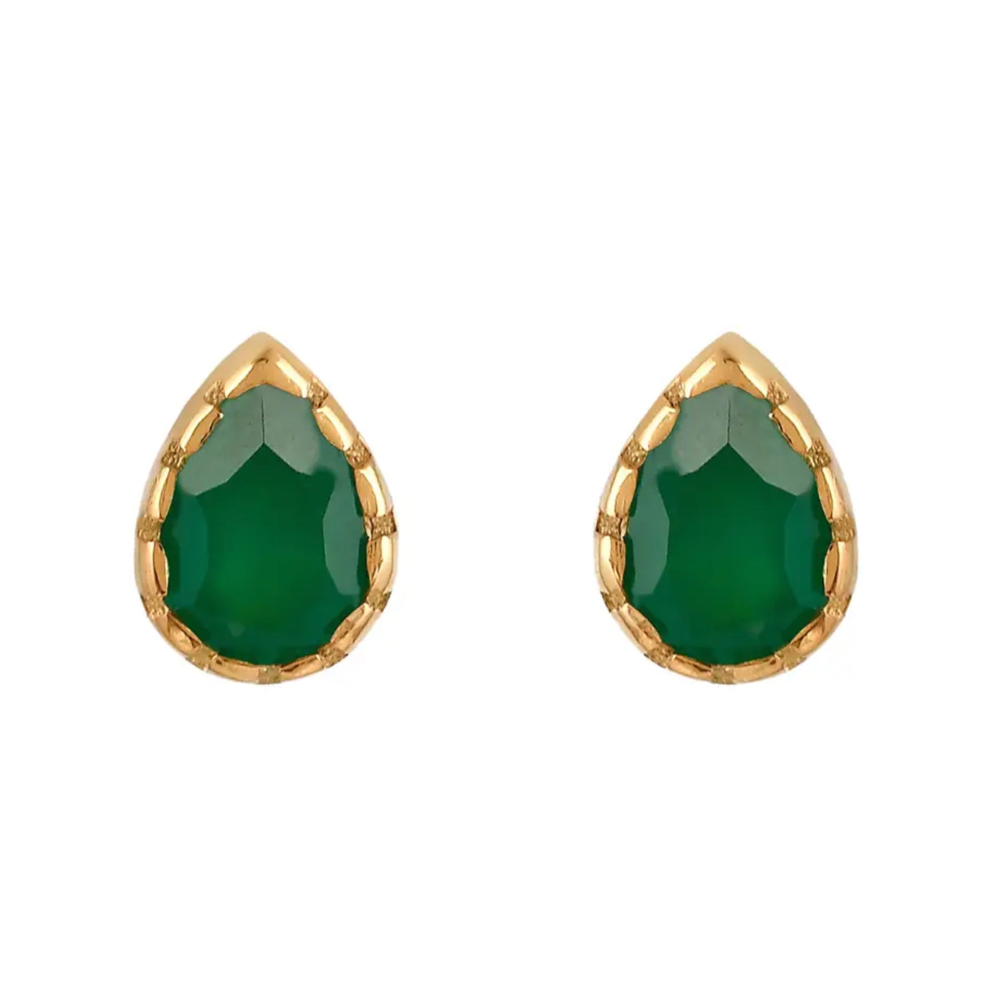 Antonia Green Onyx Stud Earrings - The Little Jewellery Company