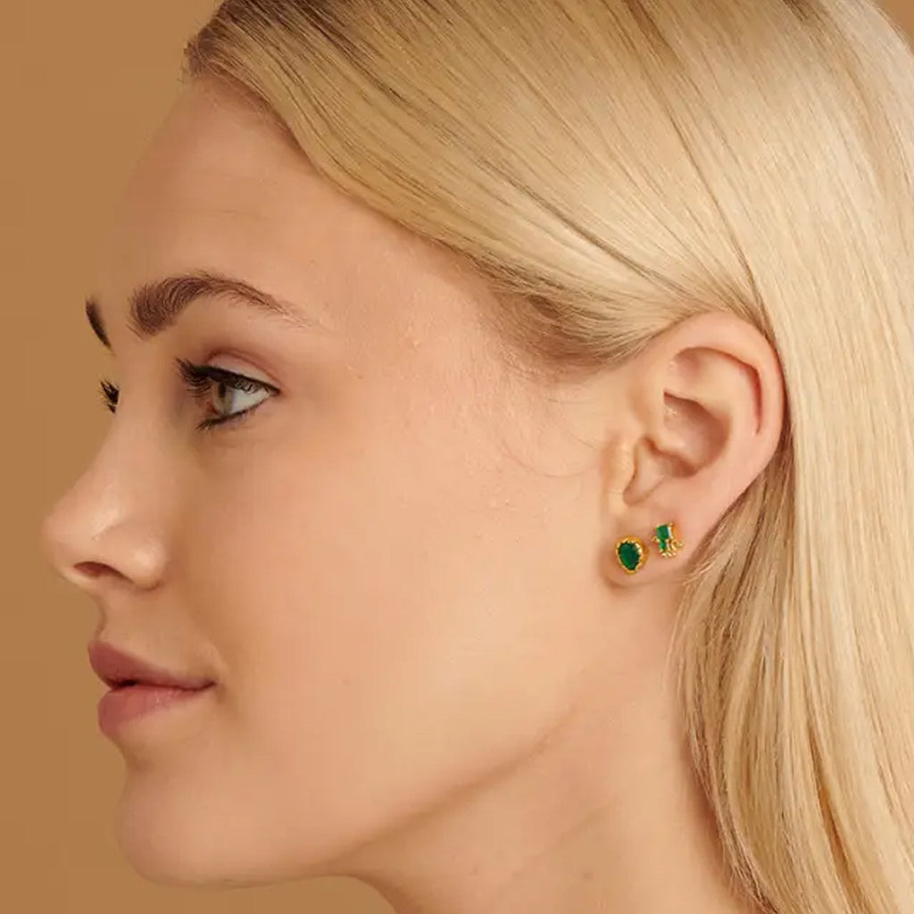 Antonia Green Onyx Stud Earrings - The Little Jewellery Company