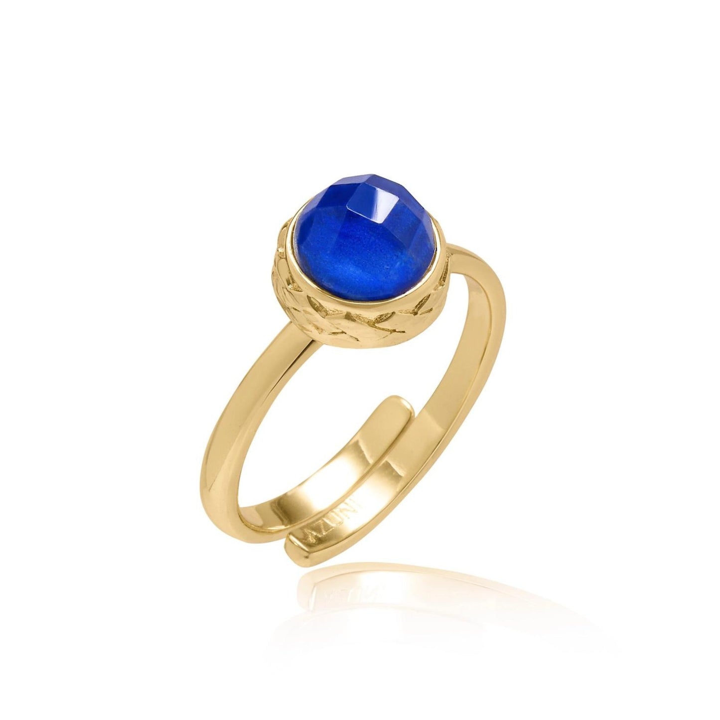 Apollo Gold Gemstone Doublet Ring With Lapis Lazuli - The Little Jewellery Company