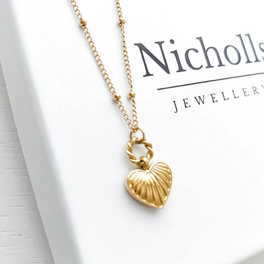 Barbie Gold Dainty Heart Satellite Chain Necklace - The Little Jewellery Company